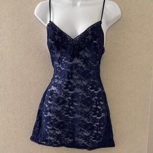Victoria's Secret Blue lace sheer nightie XS